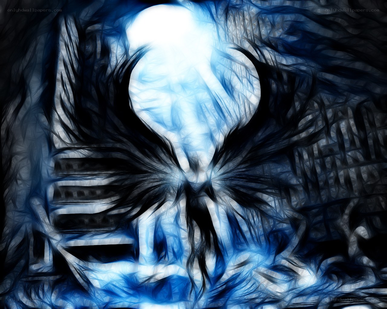 dark angel with glowing light