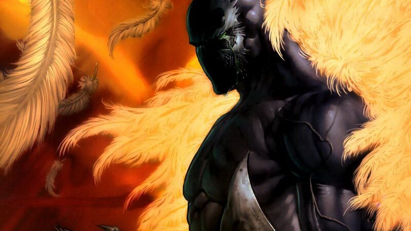 dark angel with golden wings