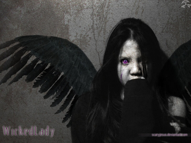 dark angel with purple eyes