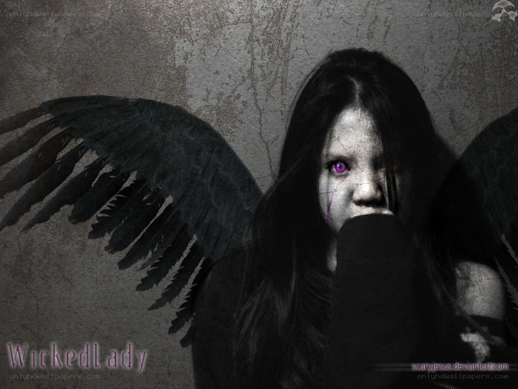 dark angel with purple eyes