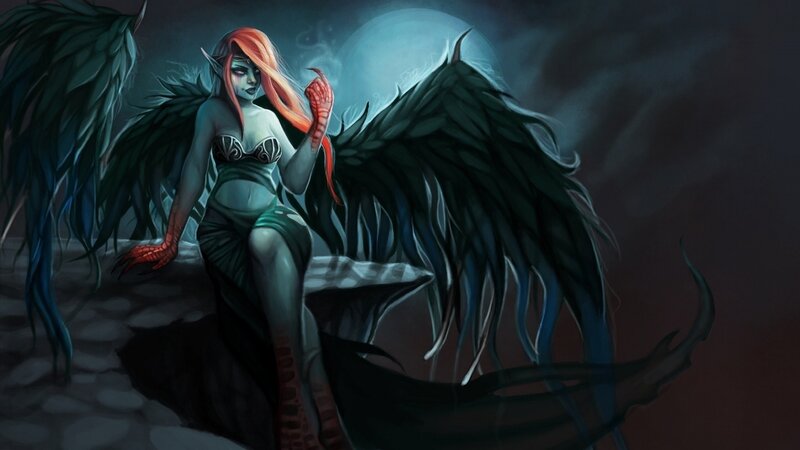 dark angel with red hair
