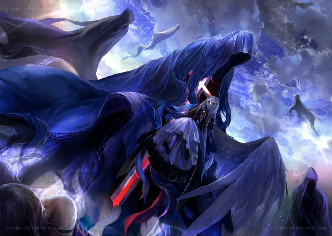 Dark angel with red sword