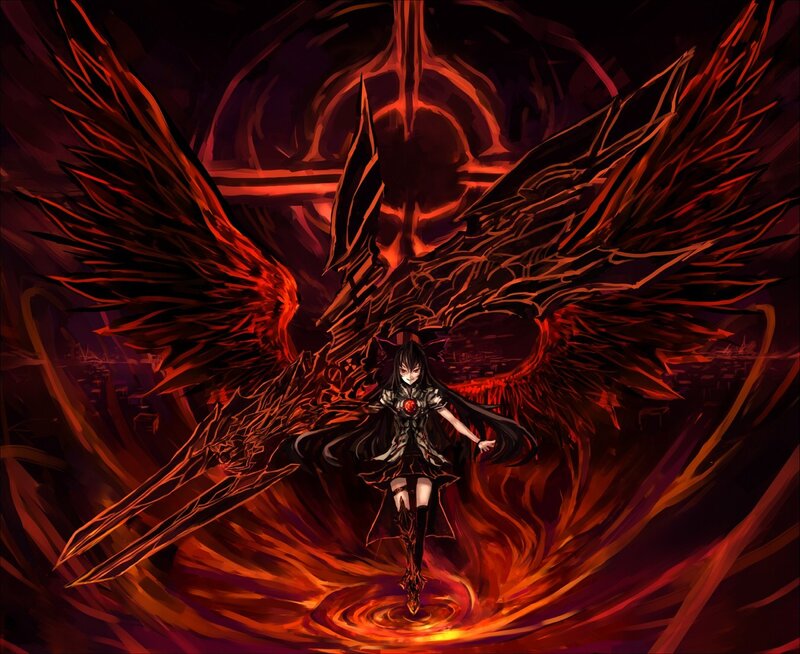 dark angel with red wings