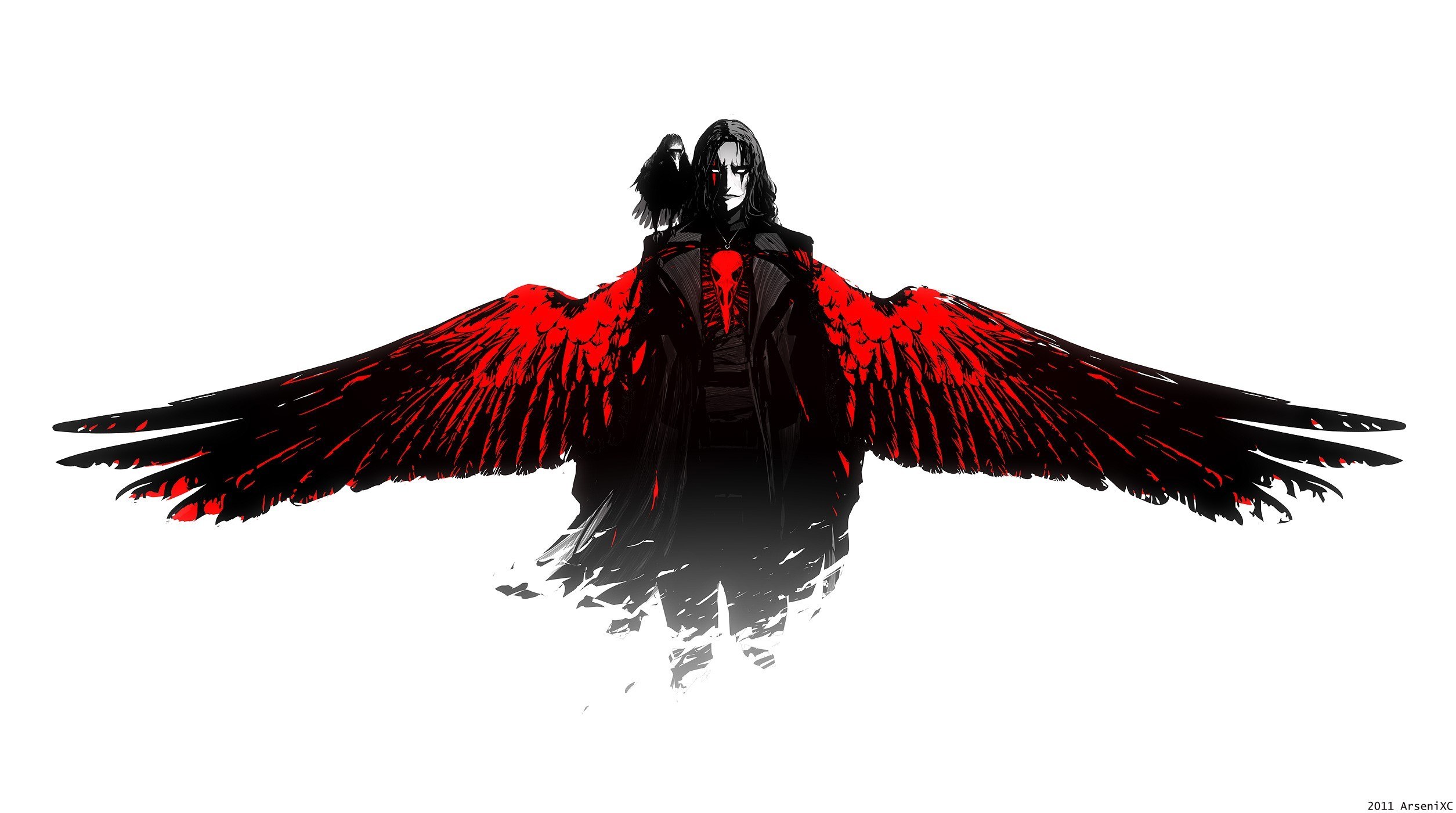 dark angel with red wings