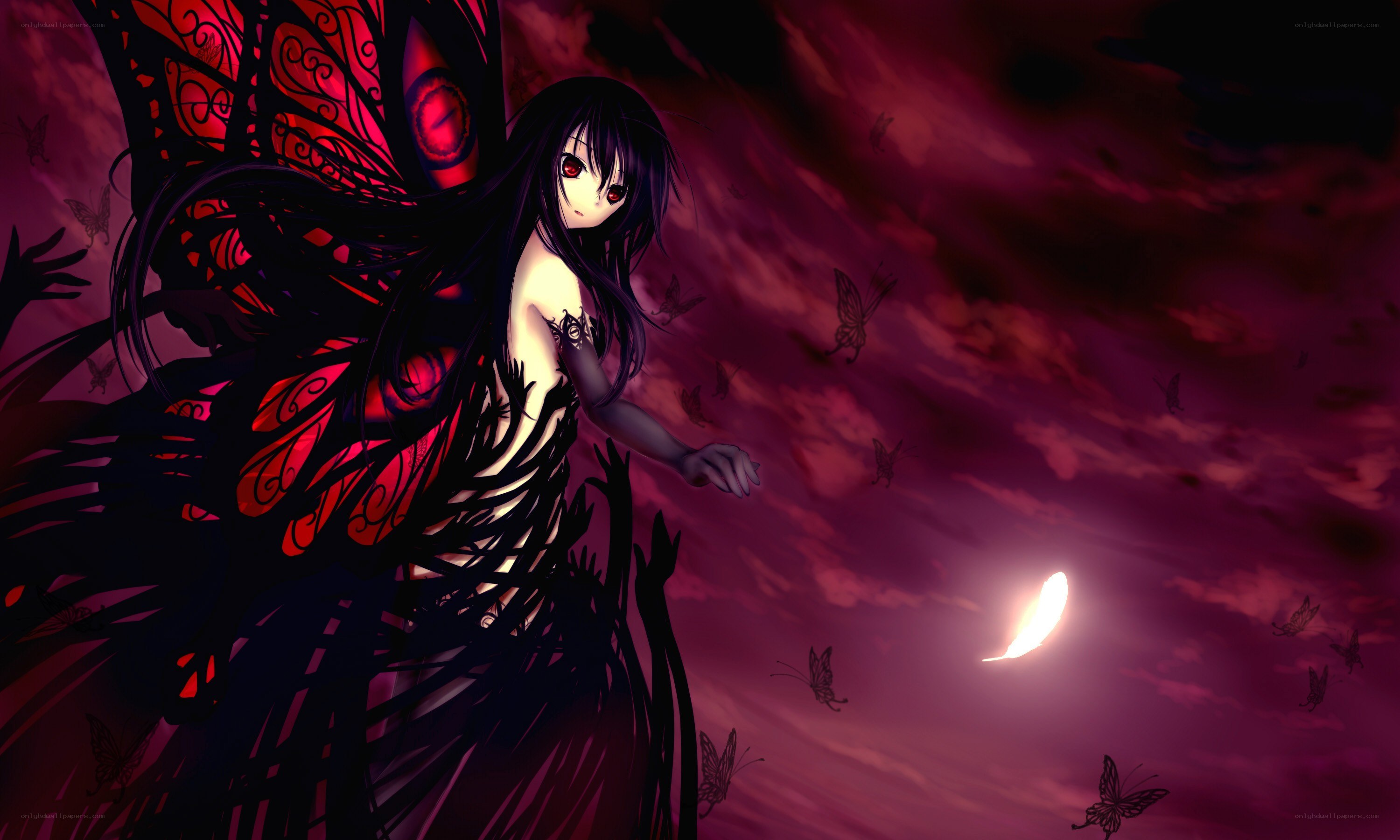 dark angel with red wings