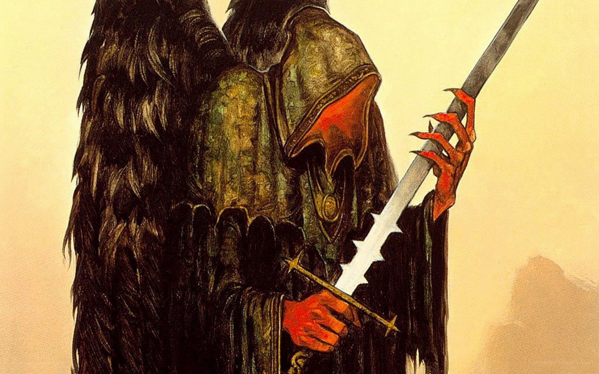 dark angel with sword
