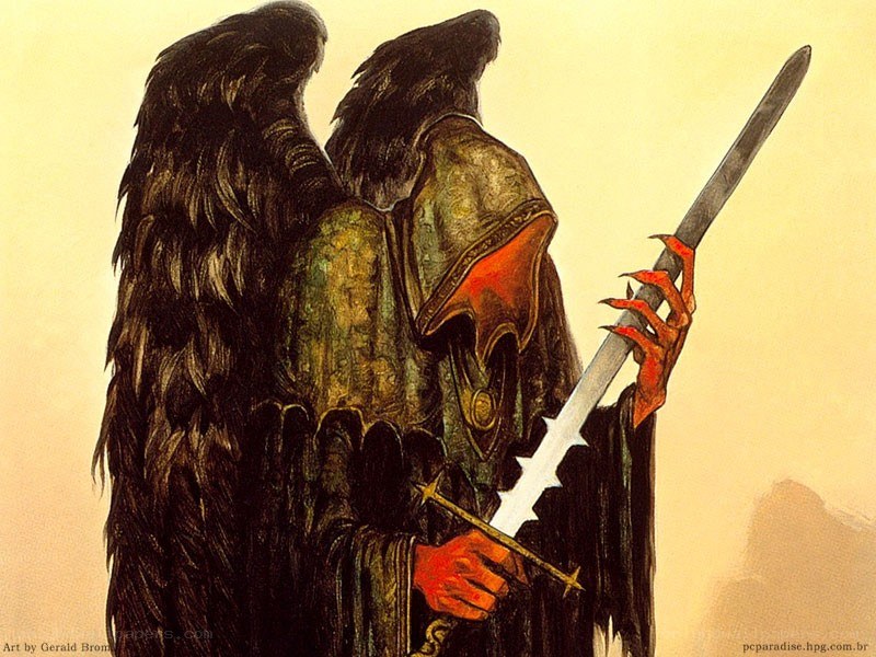 Dark angel with sword