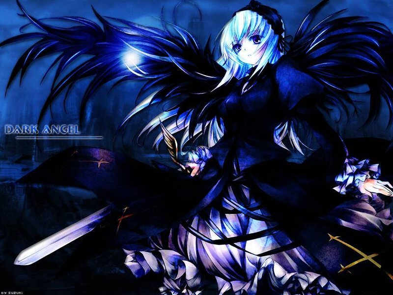 Dark angel with sword