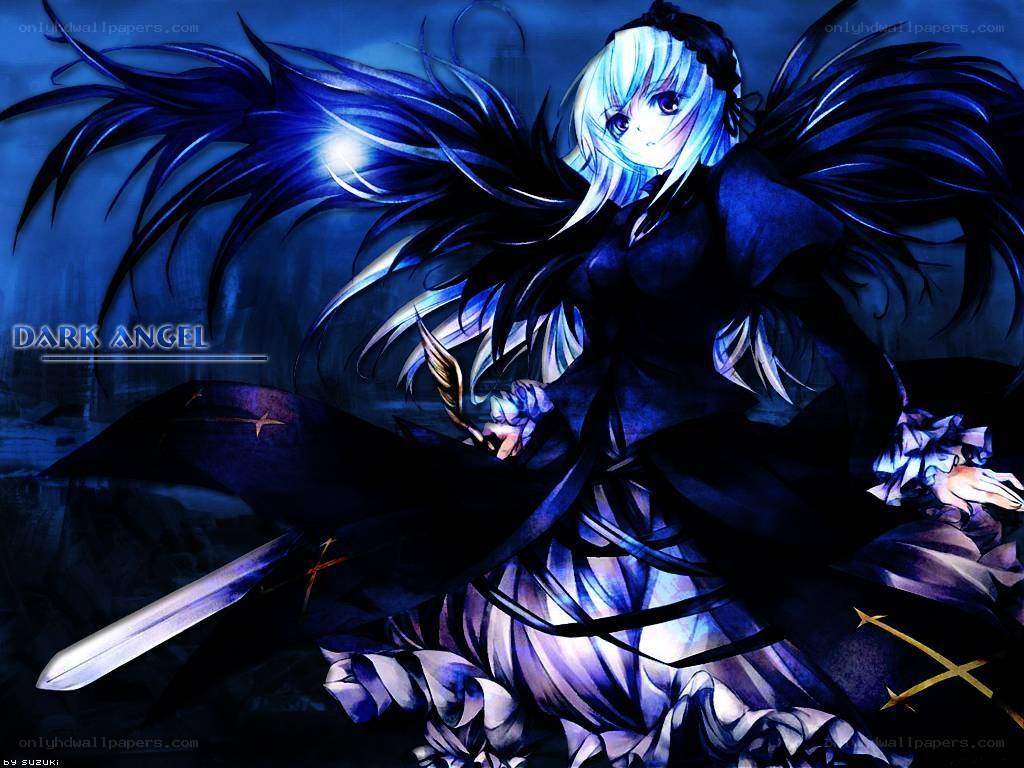 Dark angel with sword