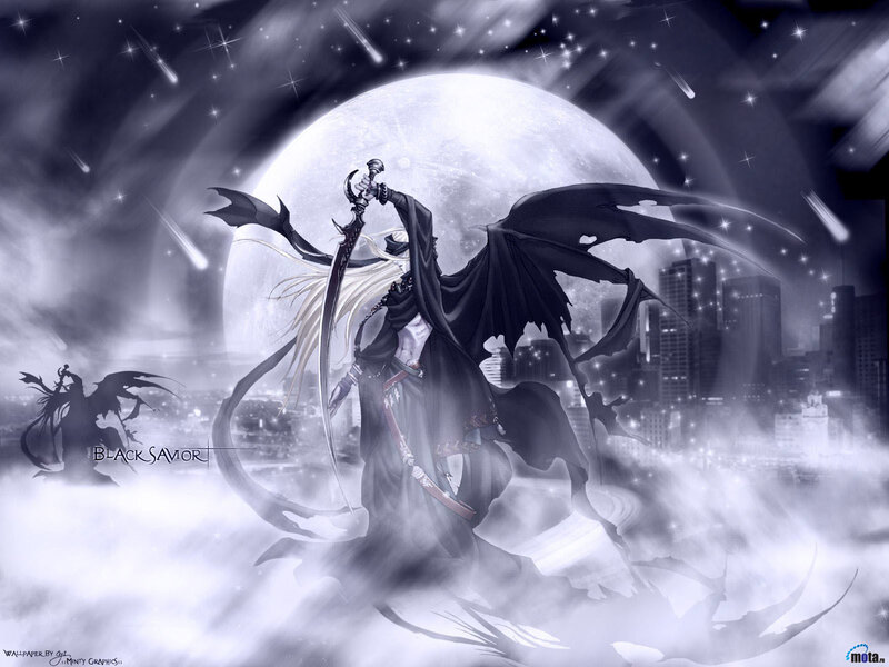 Dark angel with sword