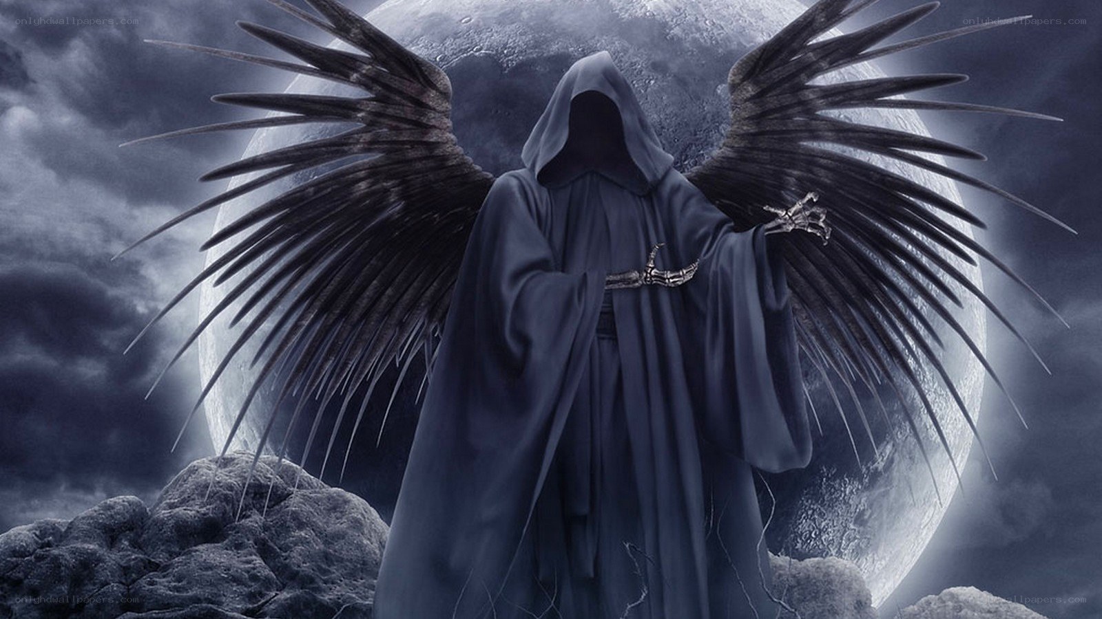 dark angel with wings