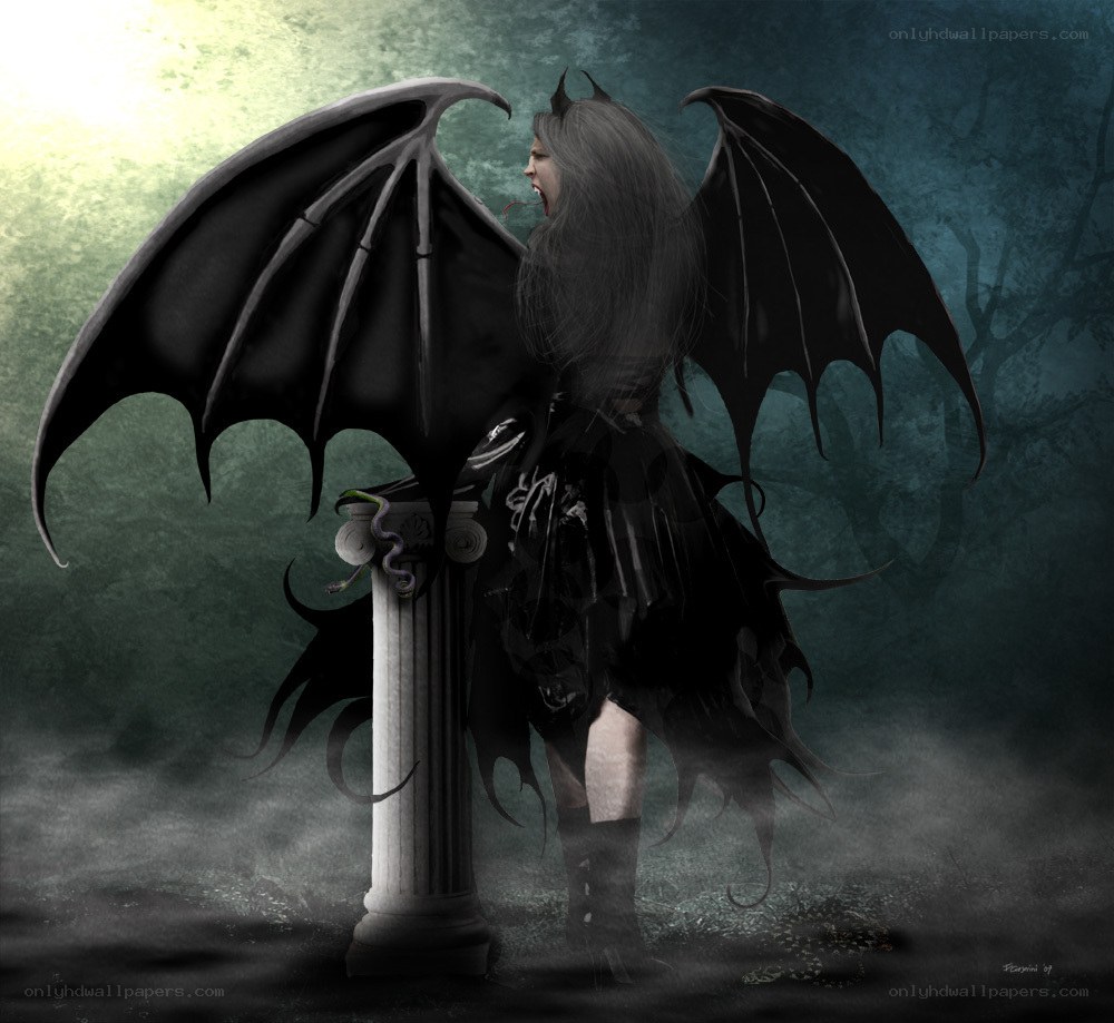 dark angel with wings
