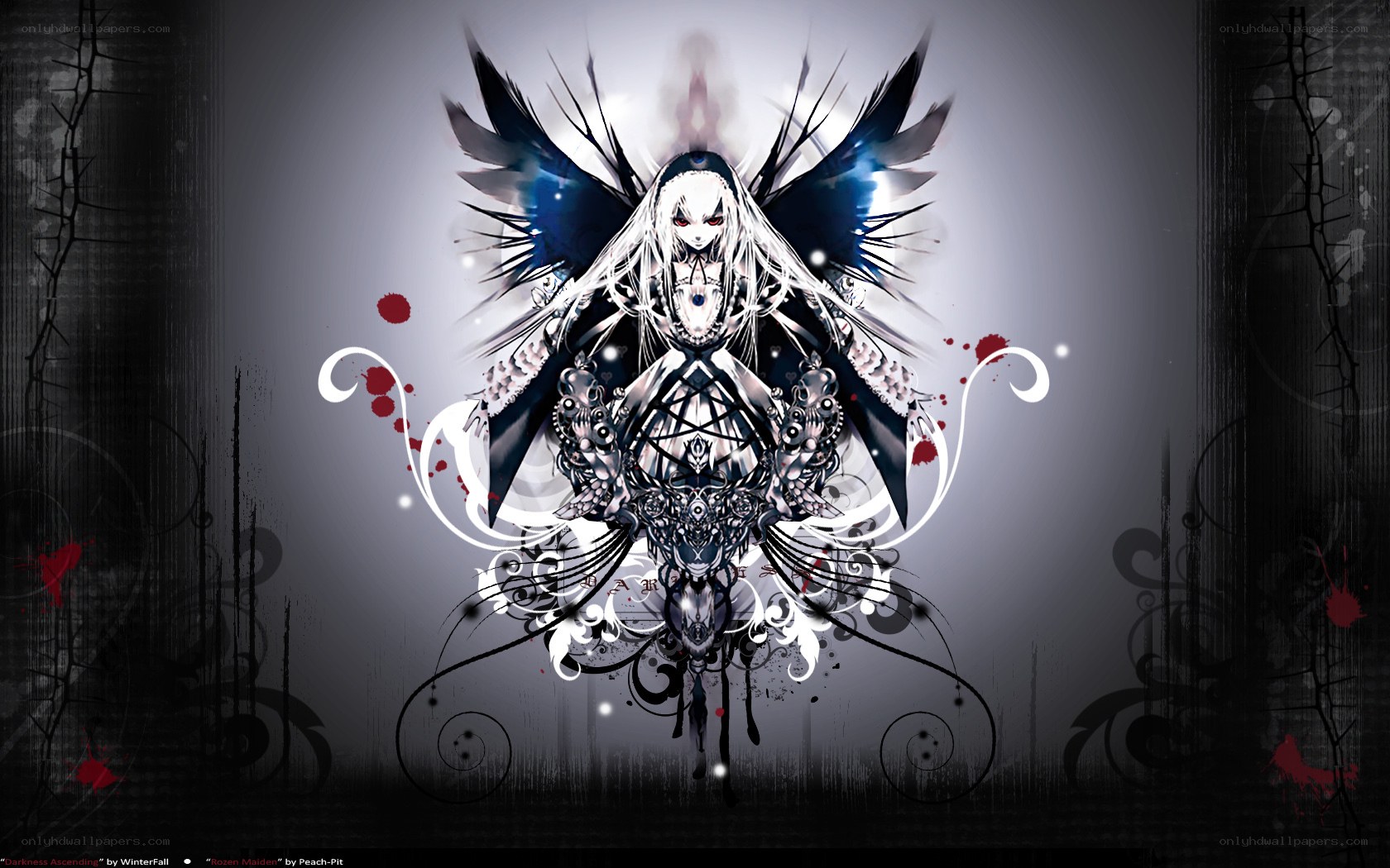 Dark angel with wings