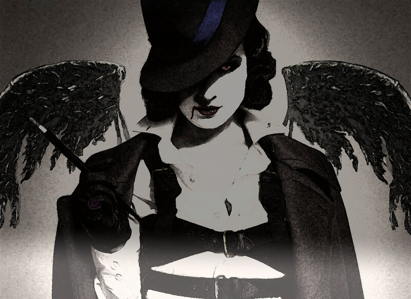 dark angel with wings