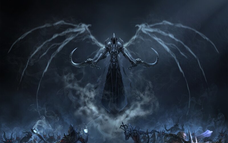 Dark Angel with Wings — Black, Dramatic, Night