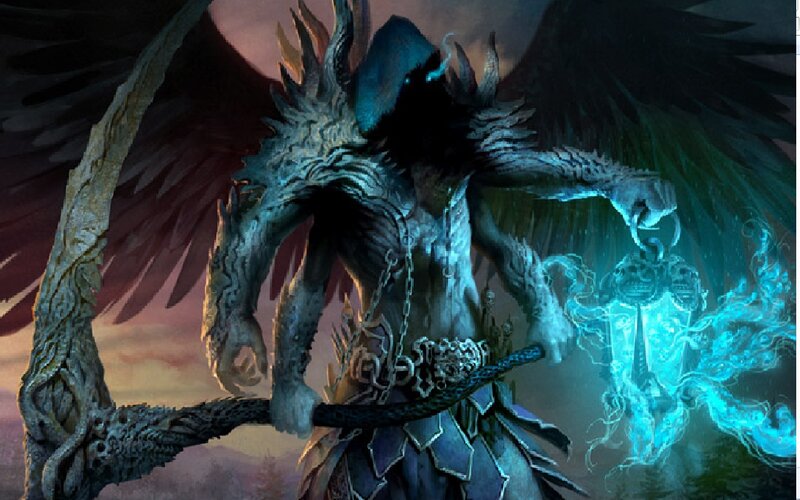 Dark Angel with Wings — Blue