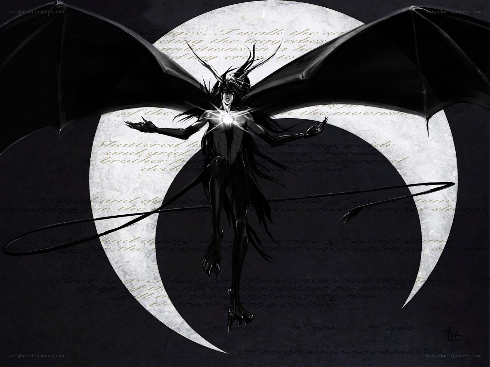 dark angel with wings