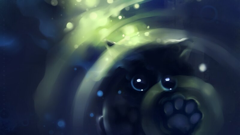 Dark Animal with Glowing Eyes