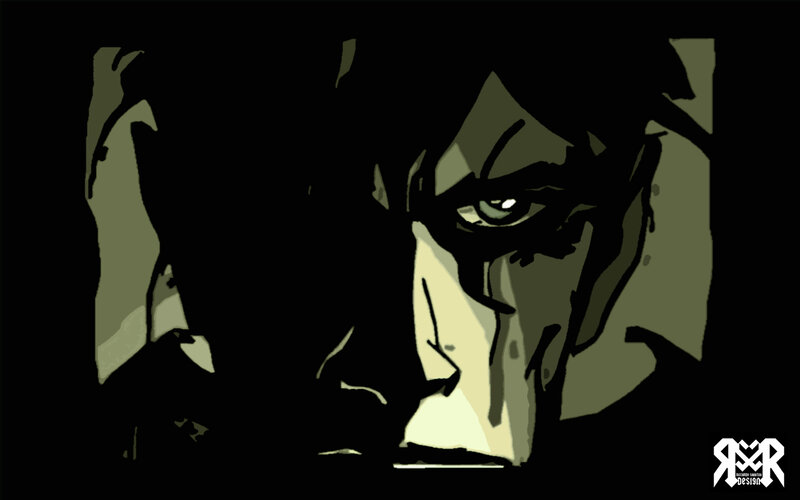dark animated character portrait