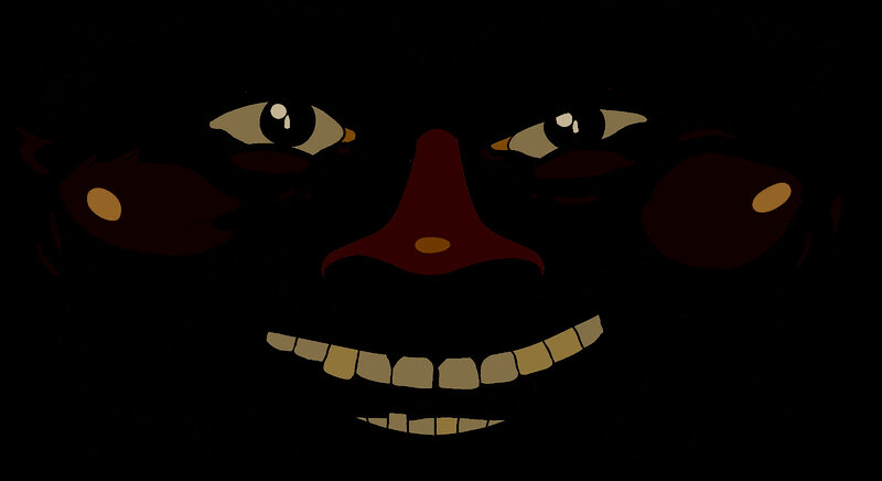 dark animated face