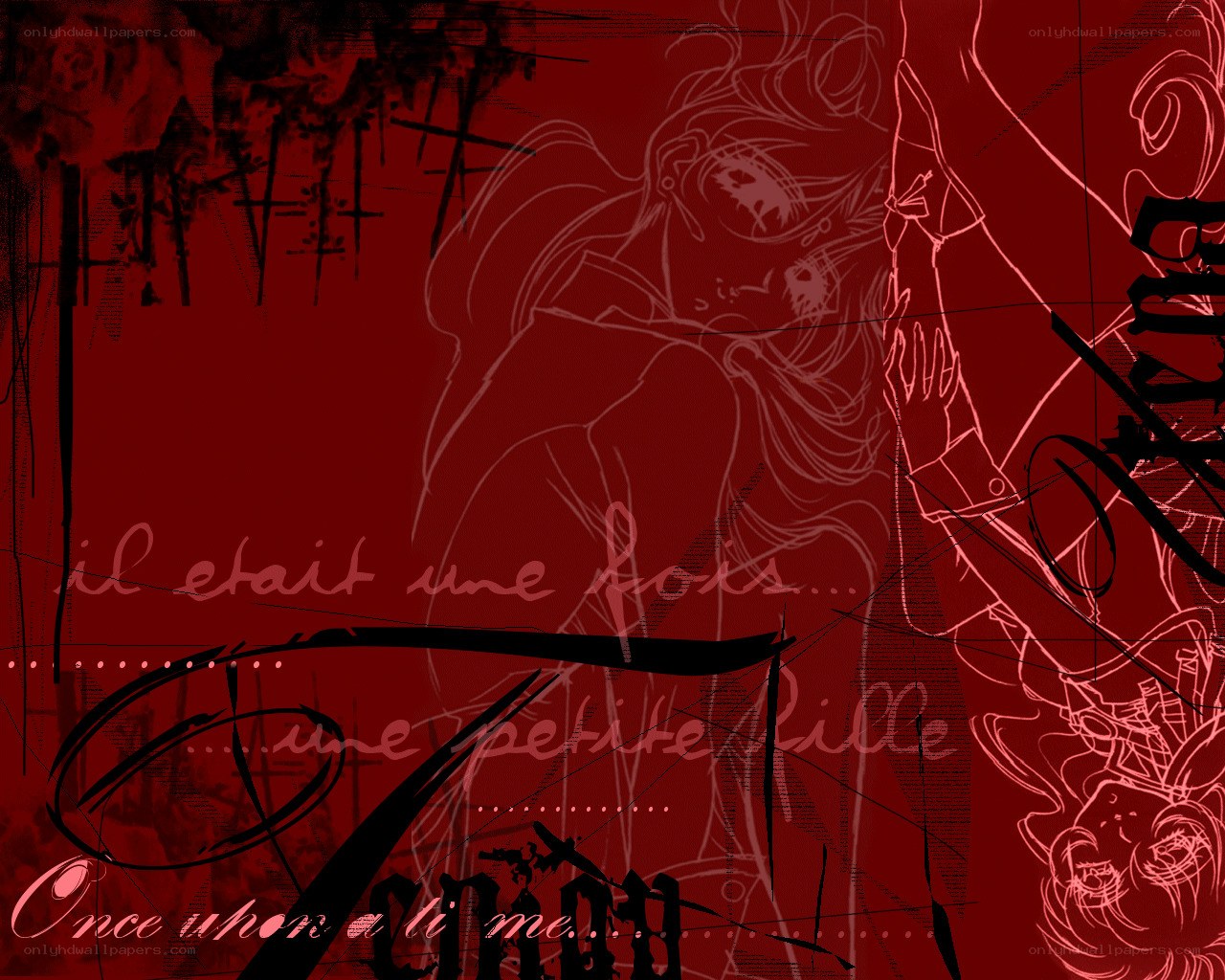 dark anime art with text