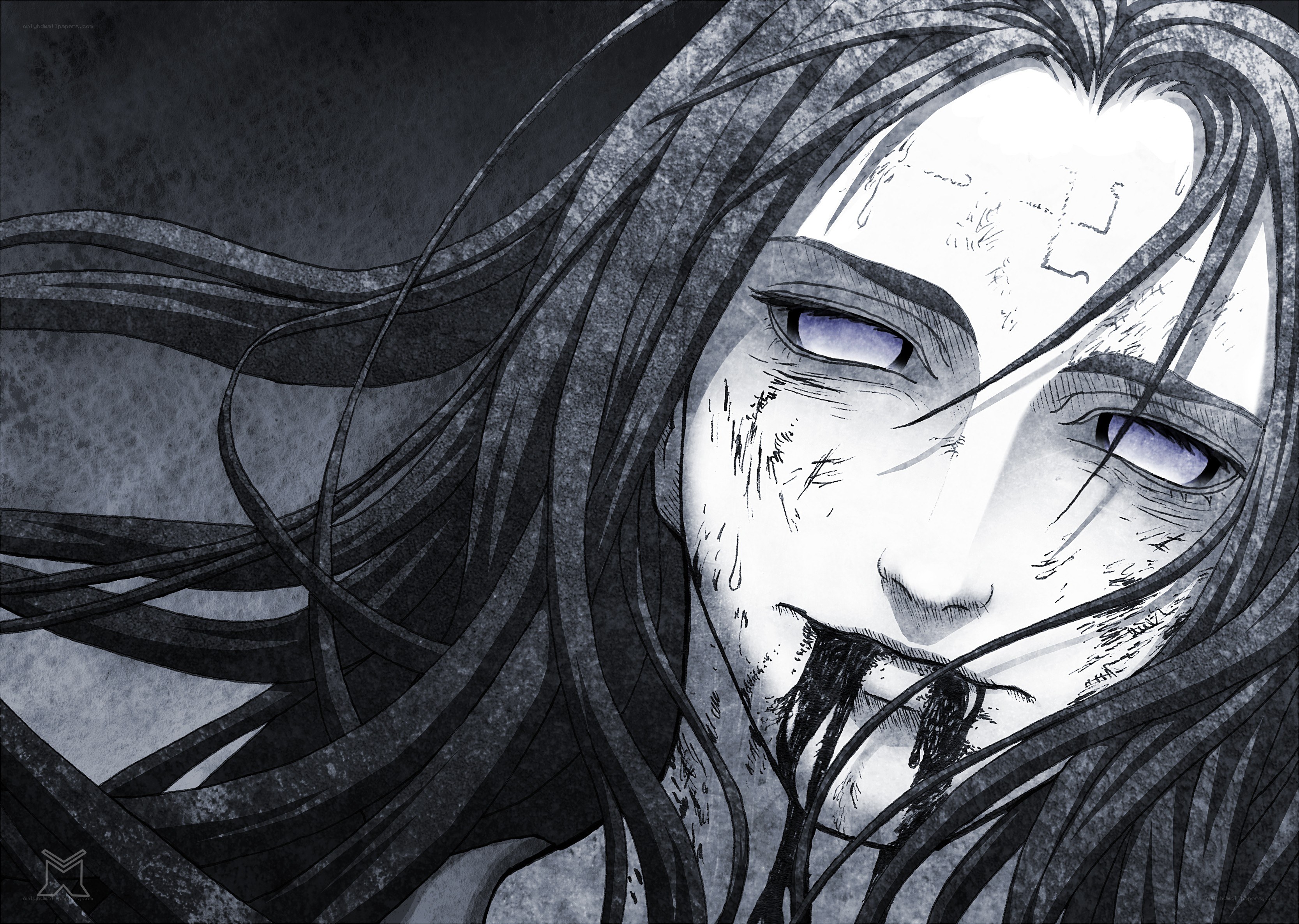 dark anime character portrait