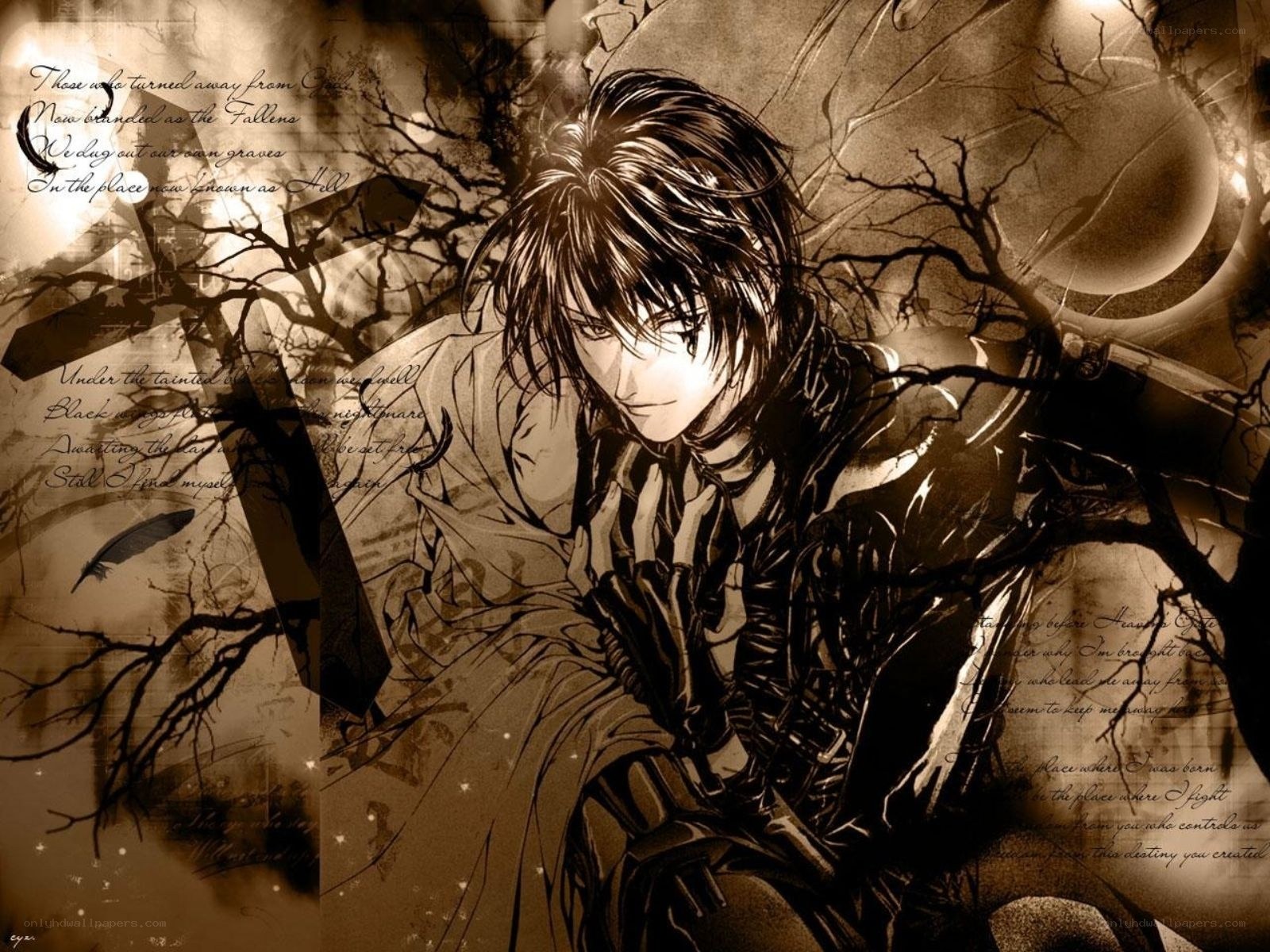 dark anime character portrait