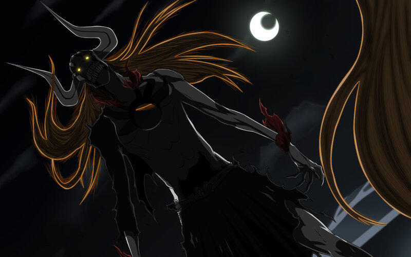 dark anime character under moonlight