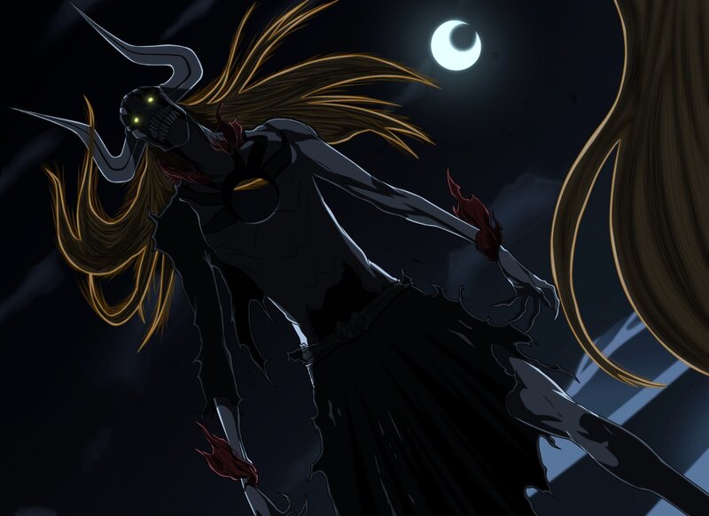 dark anime character under moonlight