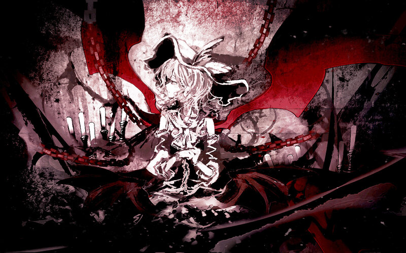 dark anime character with chains