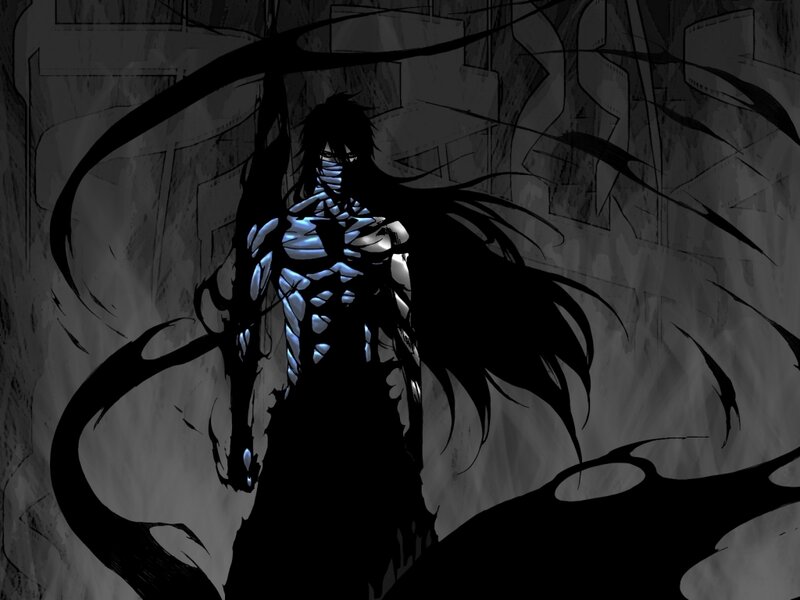 dark anime character with glowing body