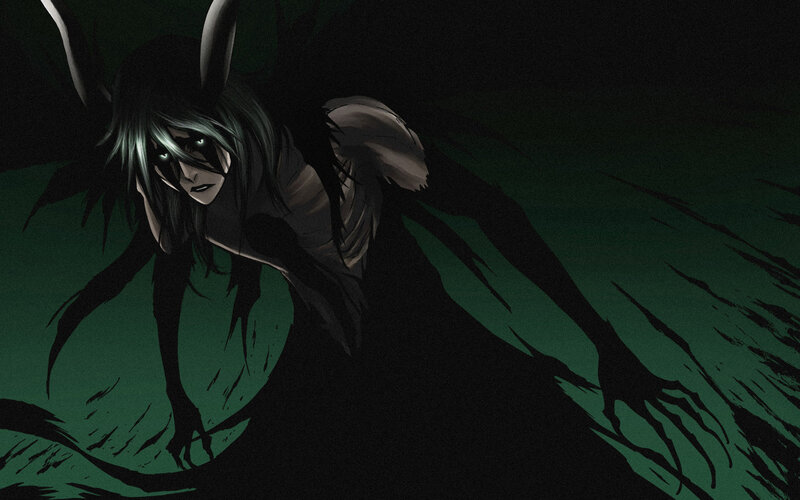 dark anime character with glowing eyes
