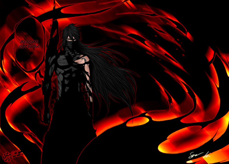 dark anime character with red energy