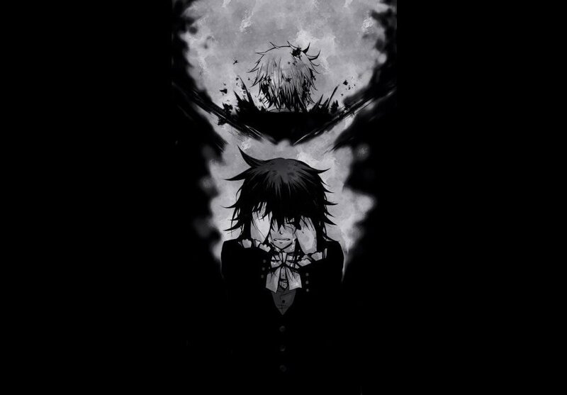 dark anime character with shadow