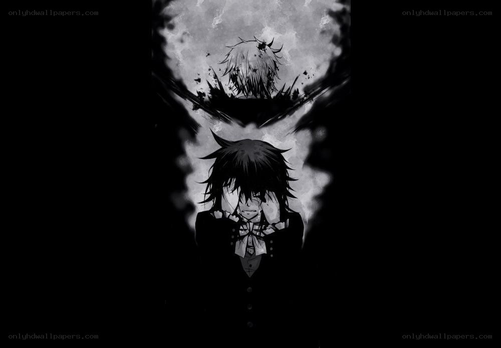 dark anime character with shadow
