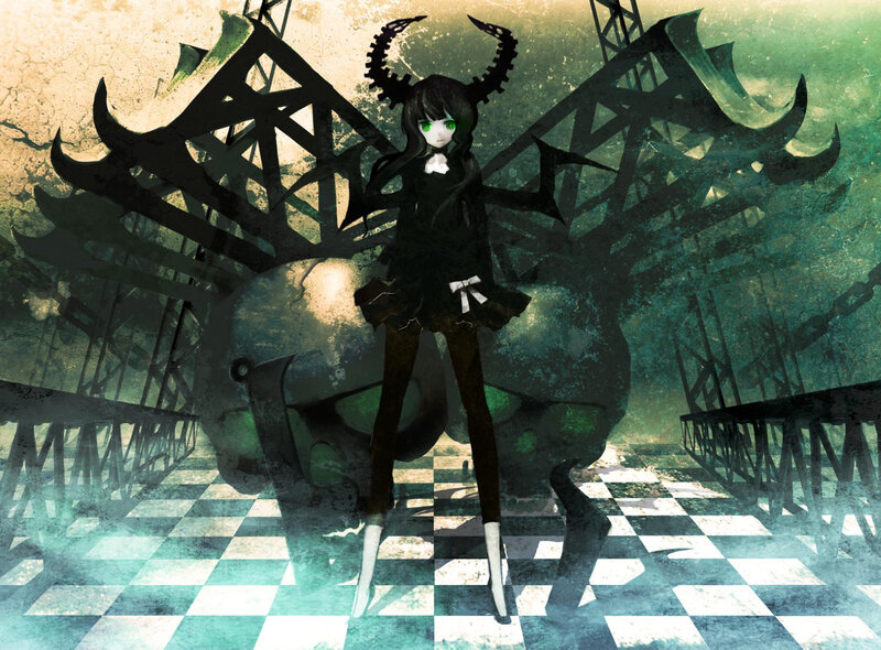 dark anime girl with horns