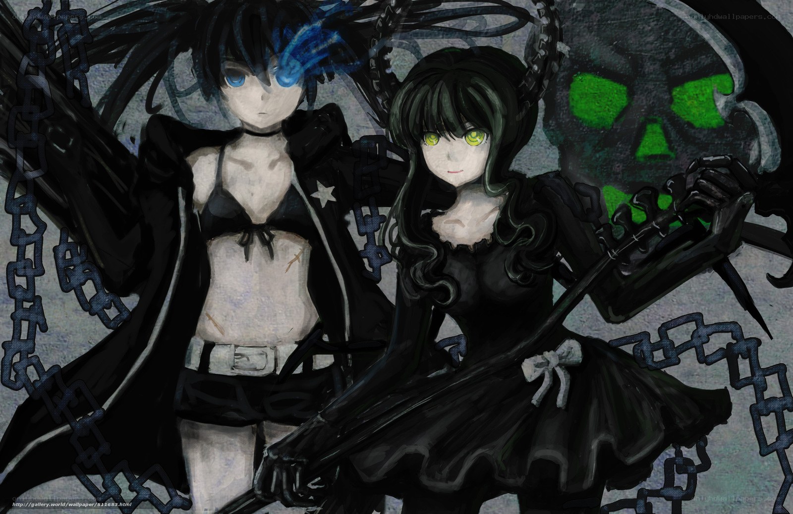 Dark anime girls with chains
