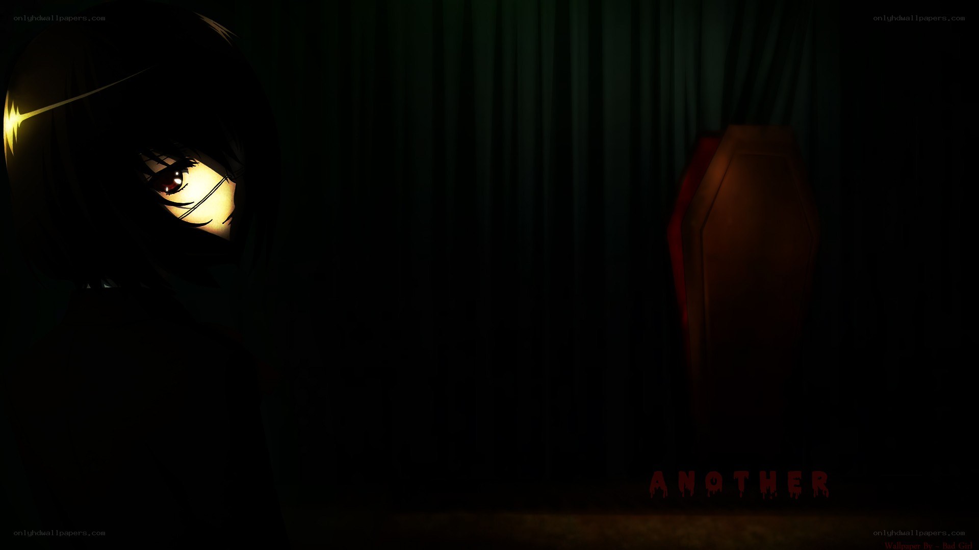 dark anime scene with coffin