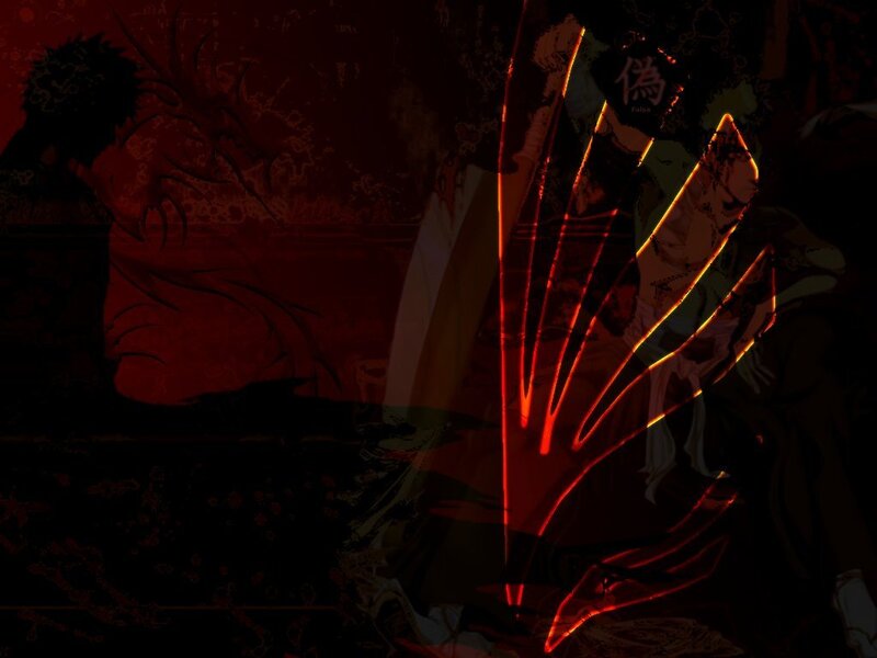 Dark anime scene with glowing claws