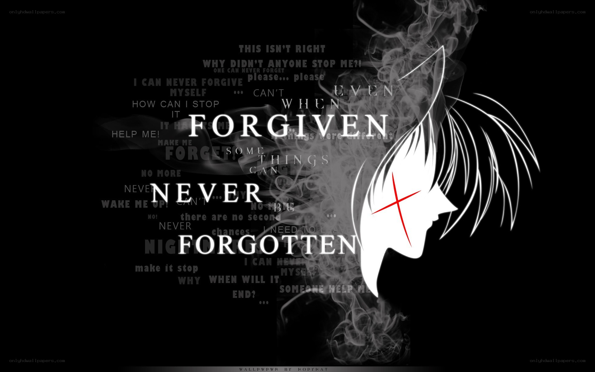 dark anime silhouette with text
