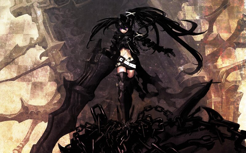 dark anime warrior with chains