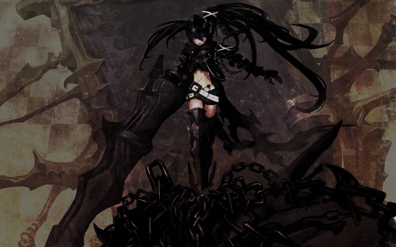 dark anime warrior with chains