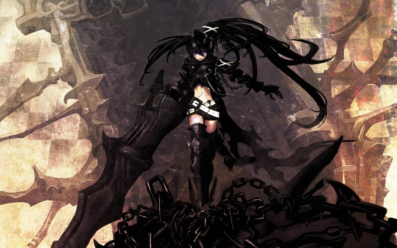 dark anime warrior with chains