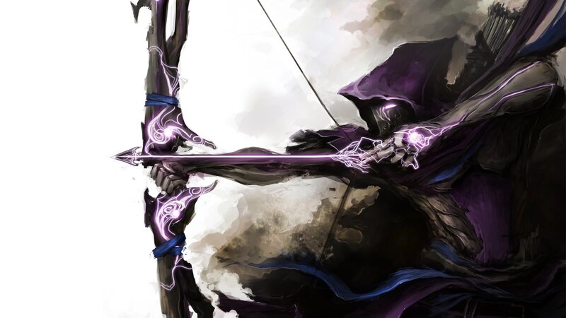 dark archer with purple bow