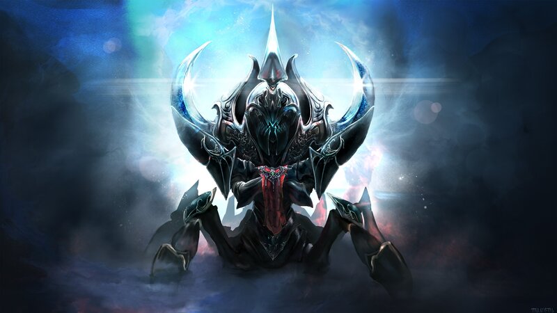 Dark Armored Creature — Black, Dramatic