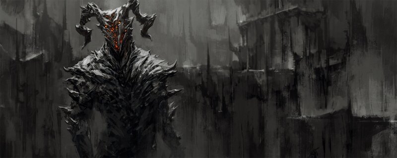 Dark Armored Demon — Black, Digital Art