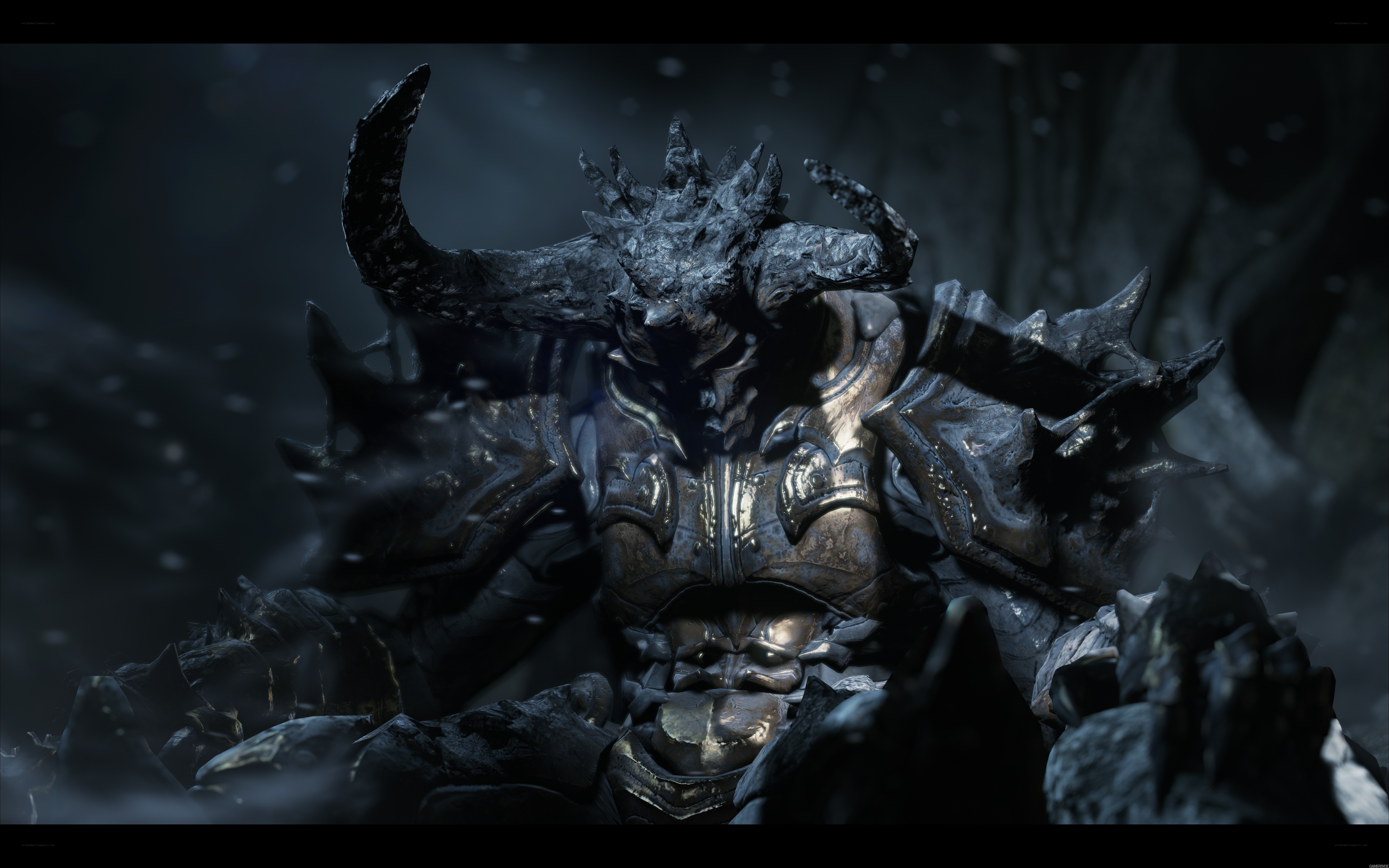 dark armored demon figure