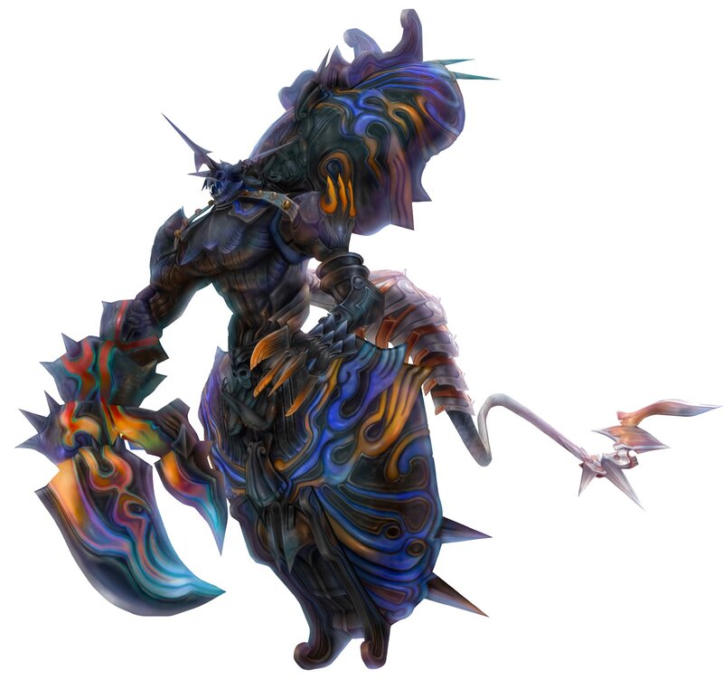 Dark armored fantasy creature