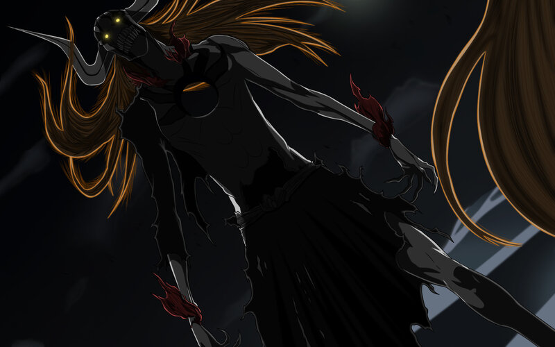 Dark Armored Figure — Black, Dramatic, Night, Anime