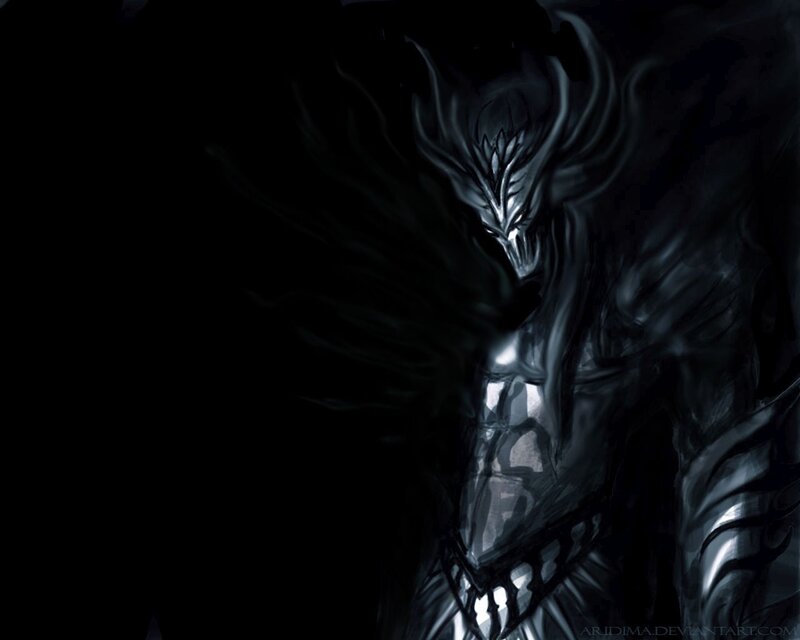 Dark Armored Figure — Black, Dramatic, Night, Digital Art, Armor, Mask